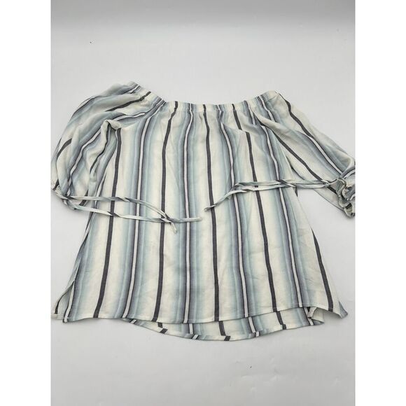 Daytrip Blouse Women Small Lvory Off-the-Shoulder Linen Cropped Outdoor Pullover - Picture 1 of 3